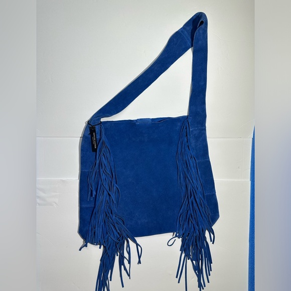 Claudia Handbags - (NWT) Claudia Firenze Suede Italian Deep Blue Leather Emma Hobo Fringed Bag